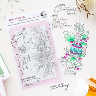 (331926)Pinkfresh Studio Season of Wonder Stamp Festive Flourish by Inna Moreva