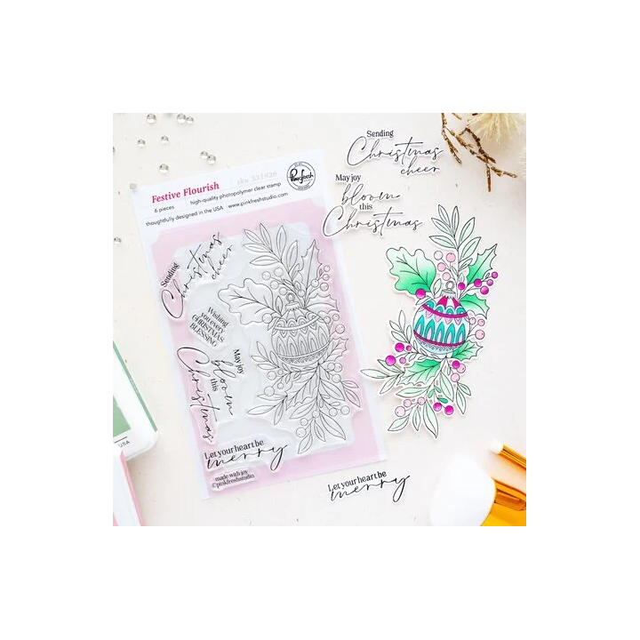 (331926)Pinkfresh Studio Season of Wonder Stamp Festive Flourish by Inna Moreva