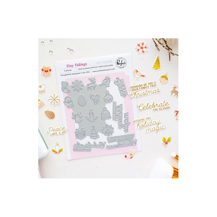 (333426)Pinkfresh Studio Season of Wonder Press Plate Tiny Tidings by Inna Moreva