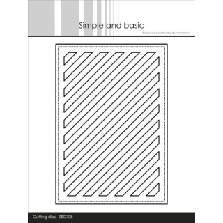 (SBD708)Simple and Basic Rectangle Diagonal Striped Panel with Piercing A6 Dies