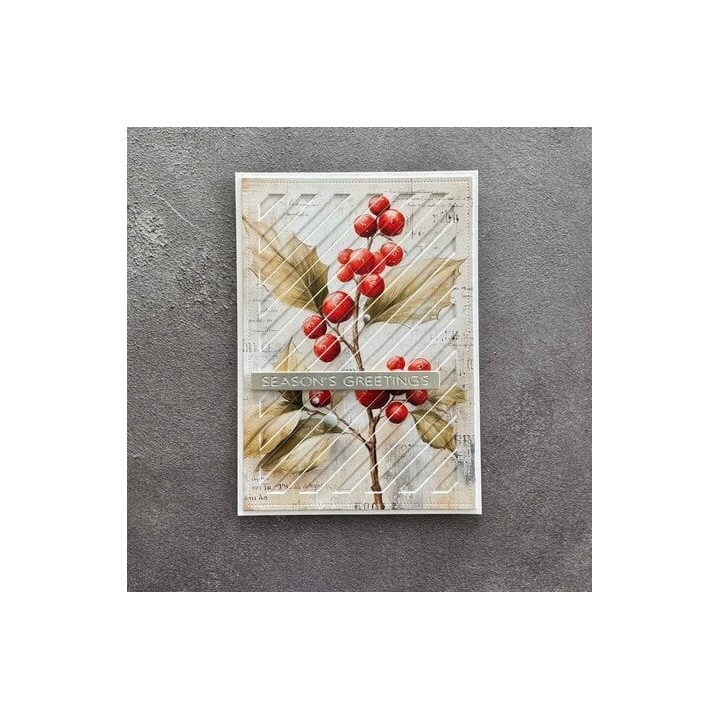 (SBD708)Simple and Basic Rectangle Diagonal Striped Panel with Piercing A6 Dies