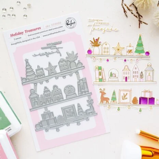 (333026)Pinkfresh Studio Season of Wonder Press Plate Holiday Treasures by Inna Moreva