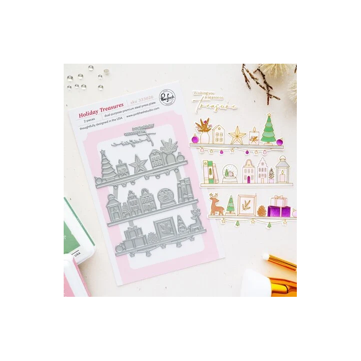 (333026)Pinkfresh Studio Season of Wonder Press Plate Holiday Treasures by Inna Moreva