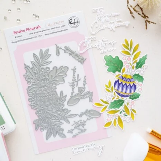 (332226)Pinkfresh Studio Season of Wonder Press Plate Festive Flourish by Inna Moreva