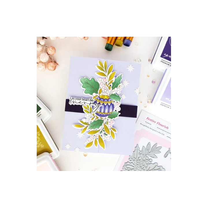 (332226)Pinkfresh Studio Season of Wonder Press Plate Festive Flourish by Inna Moreva