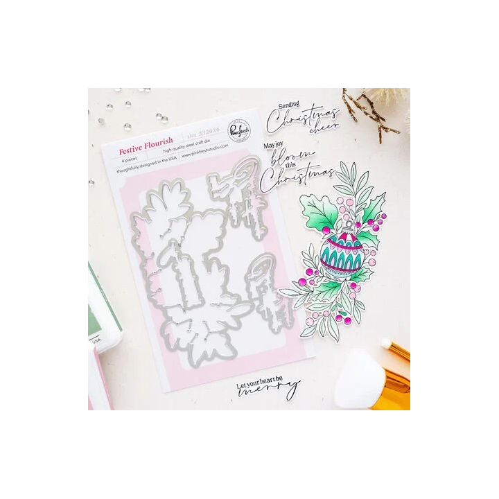 (332026)Pinkfresh Studio Season of Wonder Die Festive Flourish by Inna Moreva
