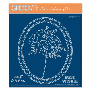 (GRO-FL-42684-26)Groovi Plate Midi Dog Rose Posy