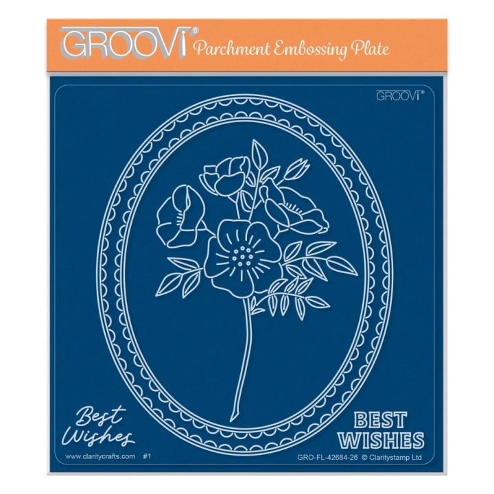 (GRO-FL-42684-26)Groovi Plate Midi Dog Rose Posy