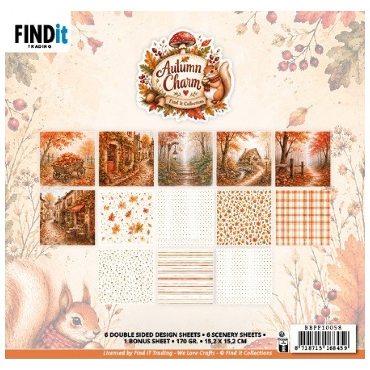 (BBPP10058)Paperpack - Find It Collection - Autumn Charm - 15.2 x 15.2 cm
