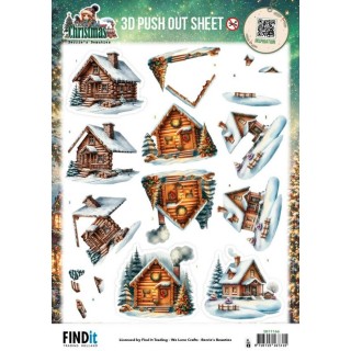 (SB11166)3D Pushout Sheet - Berries Beauties - Good Old Christmas - Houses