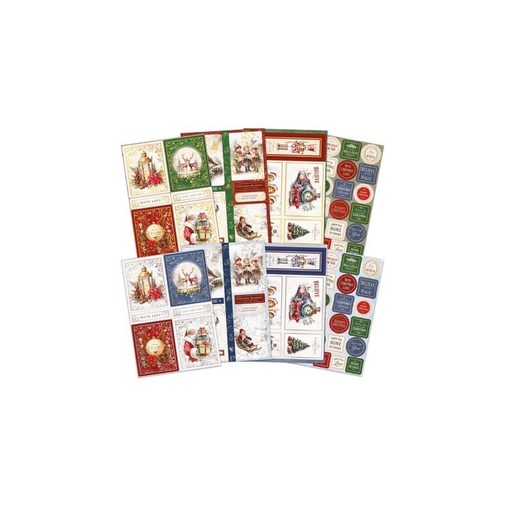 (12-10026NOS )Katy Sue Designs Nostalgic Christmas Foiled Toppers