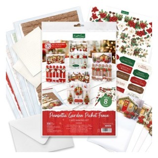 (17-10112PGP)Katy Sue Designs Poinsettia Garden Picket Fence