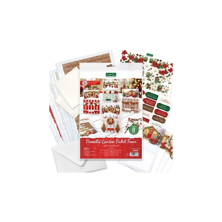(17-10112PGP)Katy Sue Designs Poinsettia Garden Picket Fence