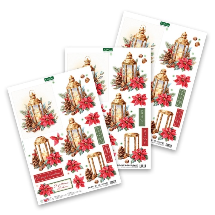 (11-DCD766)Katy Sue Designs  3D pre-decoupe - Christmas Lantern