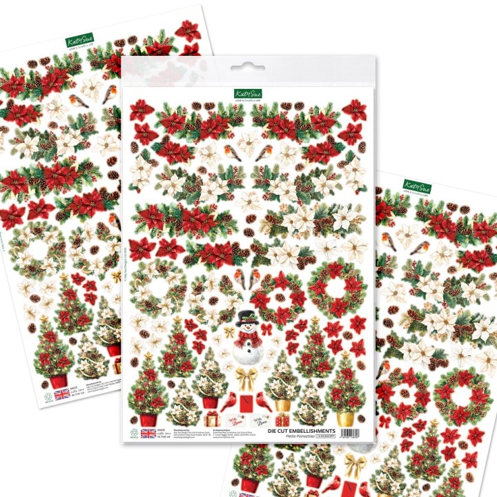 (12-DCE023PP)Katy Sue Designs  Embellissements - Petite Poinsettias