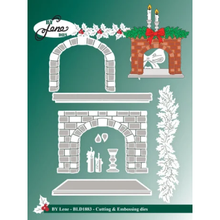 (BLD1883)By Lene Christmas Fireplace Cutting Dies