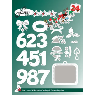 (BLD1884)By Lene Christmas Numbers Cutting Dies