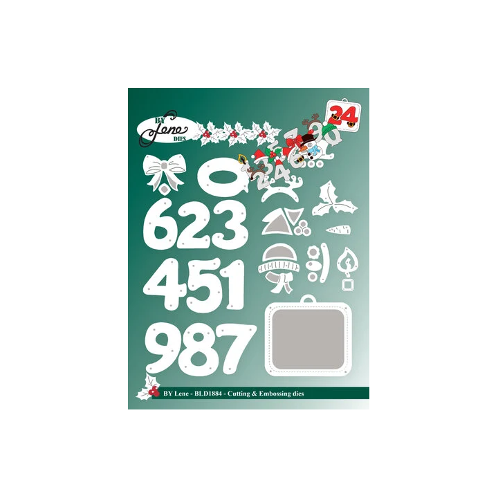 (BLD1884)By Lene Christmas Numbers Cutting Dies