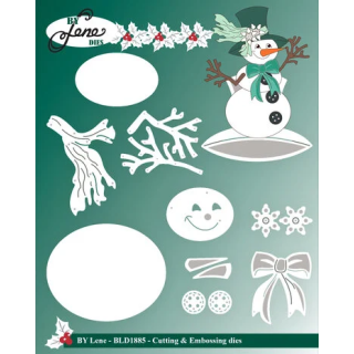 (BLD1885)By Lene Happy Snowman Cutting Dies