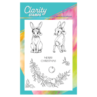 (STA-CH-12437-A6)Barbara's Christmas Animals - Hare A6 Stamp & Mask Set