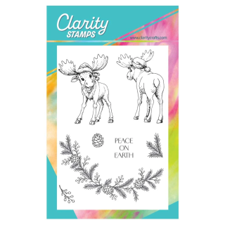 (STA-CH-12438-A6)Barbara's Christmas Animals - Elk A6 Stamp & Mask Set