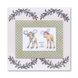 (STA-CH-12438-A6)Barbara's Christmas Animals - Elk A6 Stamp & Mask Set
