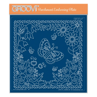 (GRO-FL-42690-26)Groovi Plate Midi Linda's Floral Square Applique
