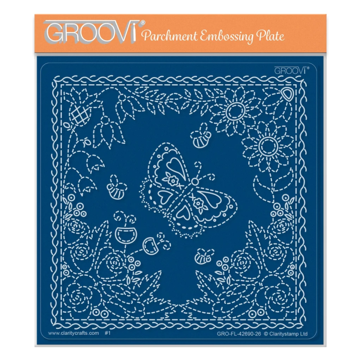 (GRO-FL-42690-26)Groovi Plate Midi Linda's Floral Square Applique
