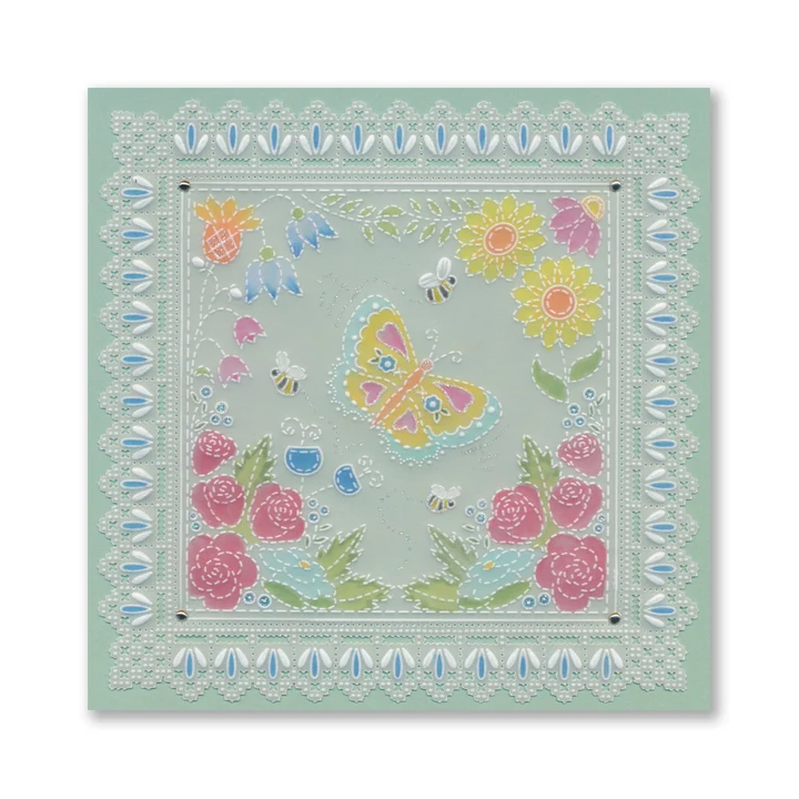 (GRO-FL-42690-26)Groovi Plate Midi Linda's Floral Square Applique