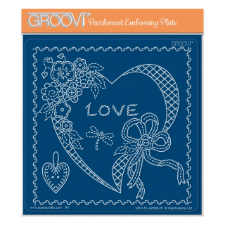 (GRO-FL-42688-26)Groovi Plate Midi Linda's Floral Heart Applique