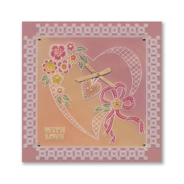 (GRO-FL-42688-26)Groovi Plate Midi Linda's Floral Heart Applique
