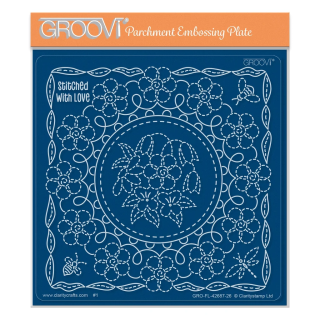 (GRO-FL-42687-26)Groovi Plate Midi Linda's Floral Circle Applique