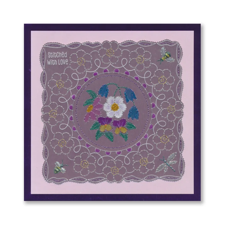 (GRO-FL-42687-26)Groovi Plate Midi Linda's Floral Circle Applique