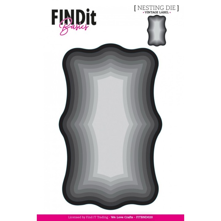 (FITBND020)Find It Basics - Nesting Dies - Vintage Label