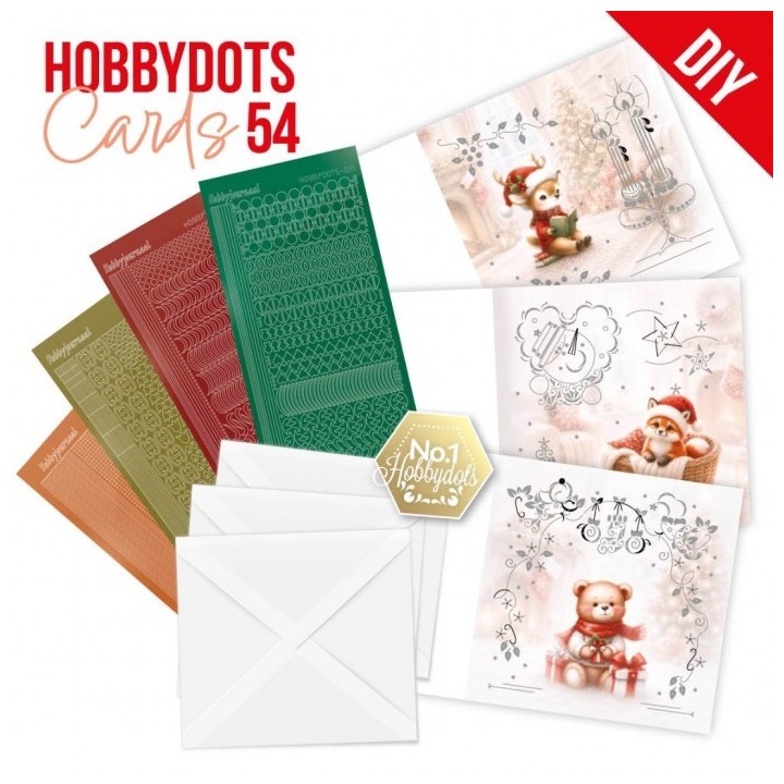 (DODOPP054)Hobbydots Cards 54 - Furry Christmas Friends