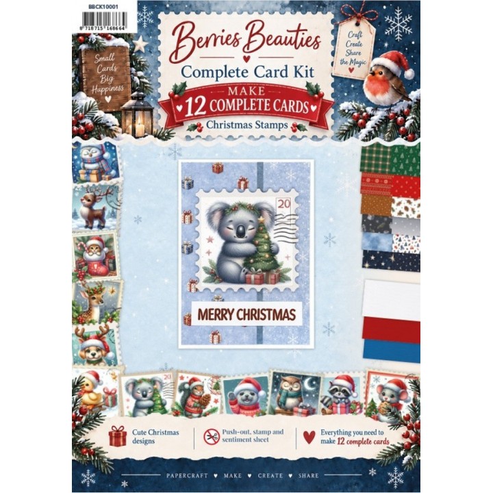 (BBCK10001)Berrie's Beauties - Complete Card Kit - Christmas Stamps Animals