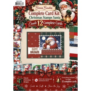 (BBCK10002)Berrie's Beauties - Complete Card Kit - Christmas Stamps Santa
