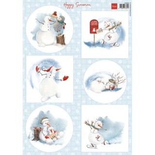 (VK9658)Knipvel A4, Happy Snowmen