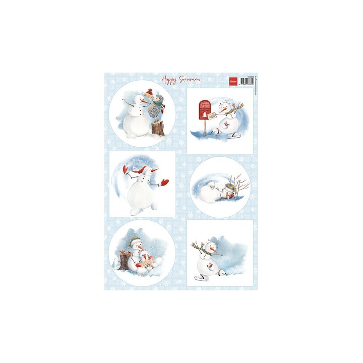 (VK9658)Knipvel A4, Happy Snowmen