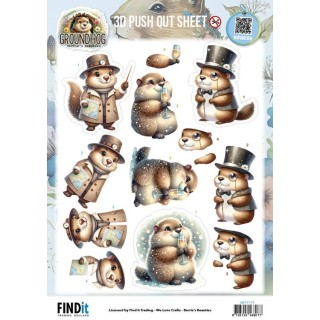 (SB11171)3D Pushout Sheet - Berries Beauties - Groundhog - Little Gentlemen
