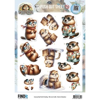 (SB11173)3D Pushout Sheet - Berries Beauties - Groundhog - Holiday Ready