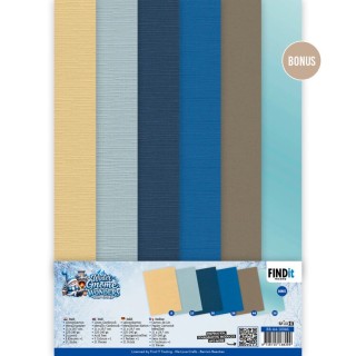 (BB-A4-10046)Linen Cardstock Pack - Berries Beauties - Winter Gnome Wonders - A4