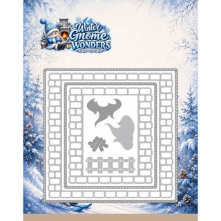(BBD10142)Dies - Berries Beauties - Winter Gnome Wonders - Fireside Brick Frame