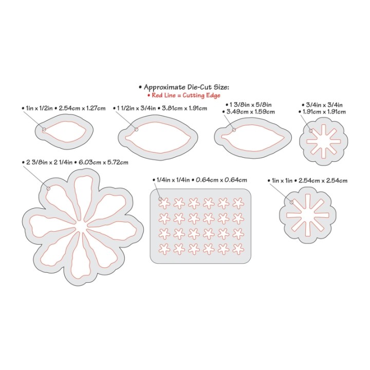 (659265)Sizzix Thinlits Die Set 7PK - Flower, Zinnia
