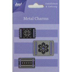 (6350/0101)Metal Charms pour ruban (3pcs)