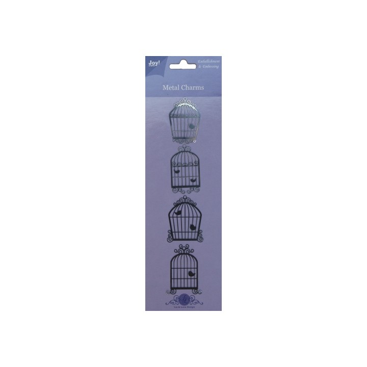 (6350/0102)Metal Charms Birdhouse (4pcs)