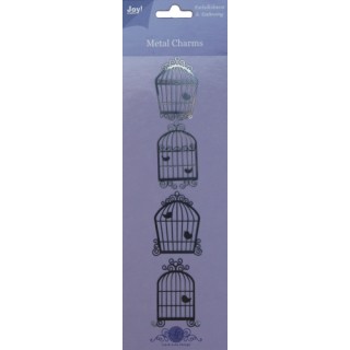 (6350/0102)Metal Charms Vogelhäuschen (4st)