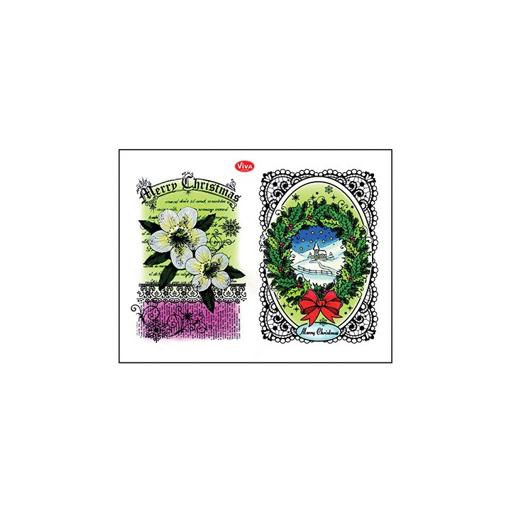 (4003 092 00)Clear stamps Christmas Rose & Landscape