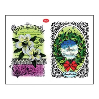 (4003 092 00)Clear stamps Christmas Rose & Landscape