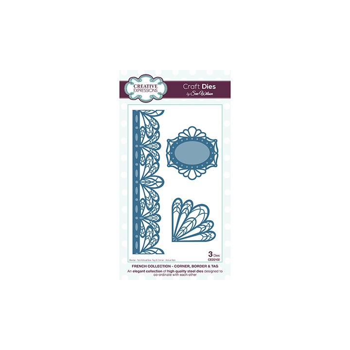 (CED2102)Craft Dies - Corner, Border & Tag